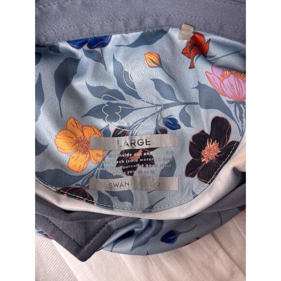 Swannies Polo Shirt Large Mens San Diego Country Club Performance Golf Floral - Picture 7 of 8